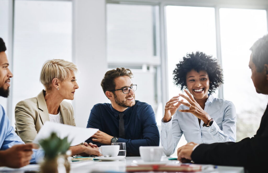 Diverse professionals in office